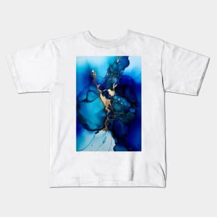 Aqua Aurora - Abstract Alcohol Ink Art Kids T-Shirt